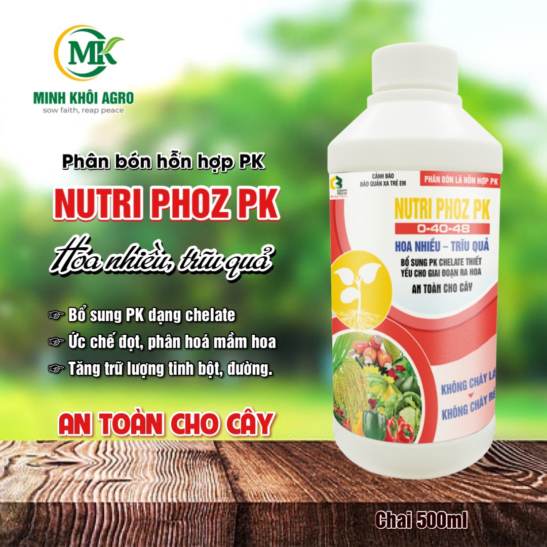 Phân bón hỗn hợp PK Nutri Phoz PK - Chai 500ml